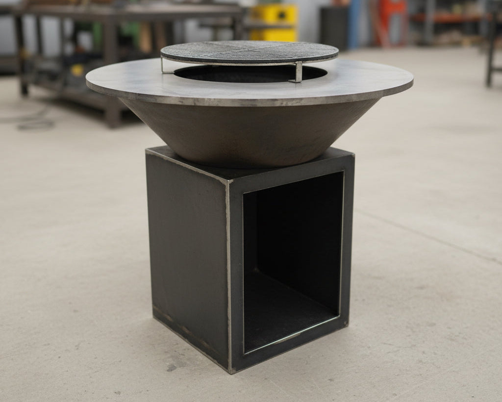 Brasero CUBIK en acier Corten - Diam. Ø 100 cm